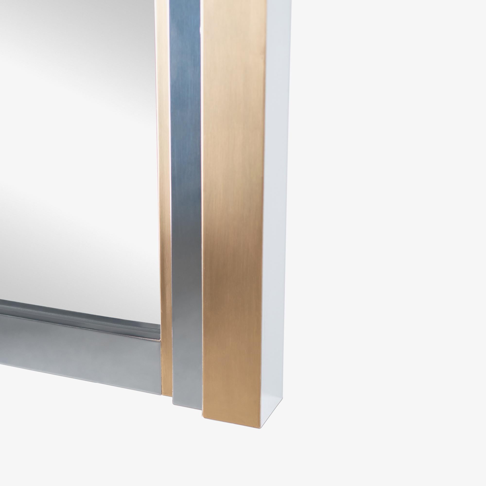 American Cityscape Style Brass & Chrome Wall Mirror by Ello