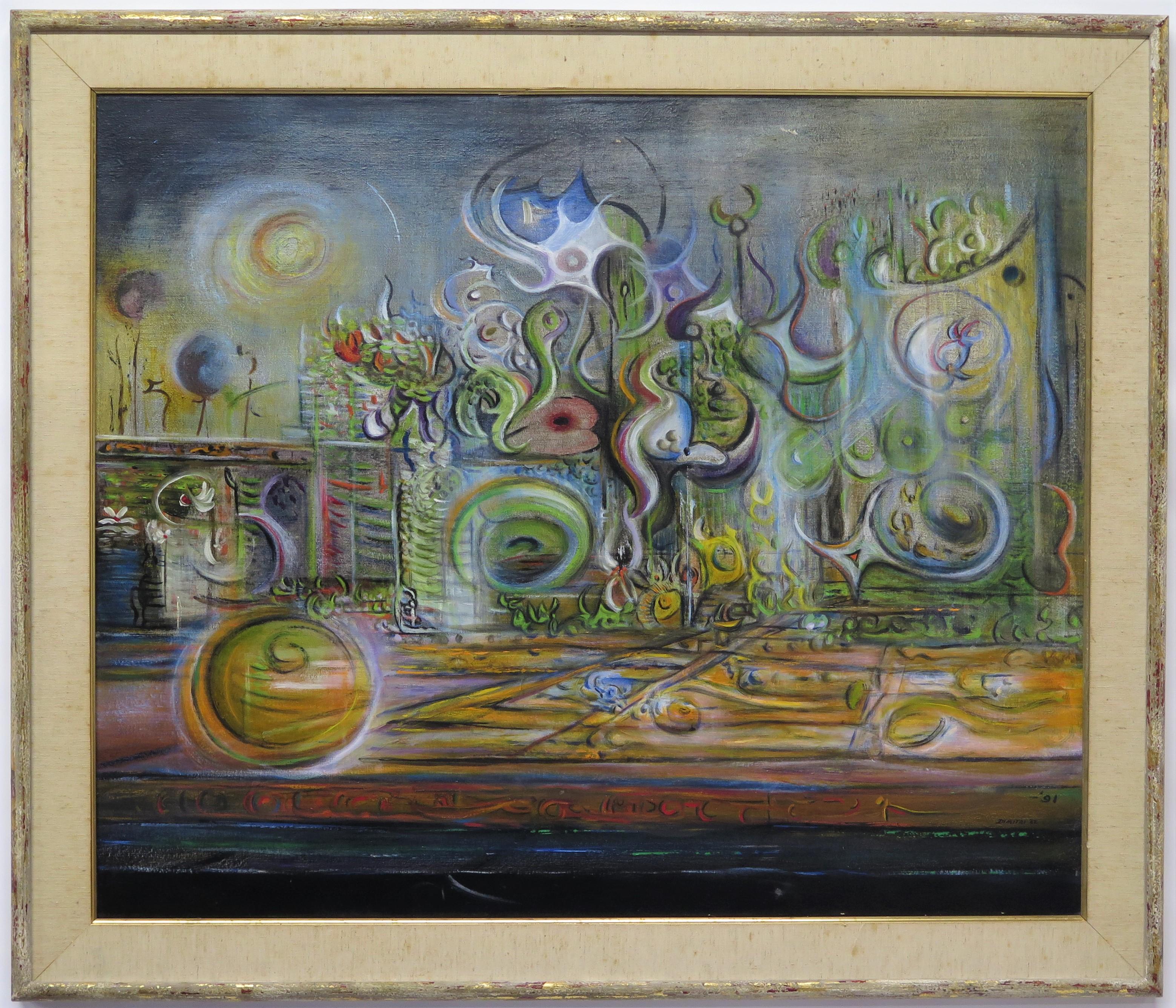 Cityscapes '62, by Surrealist Painter Roy Dimitri Parsons (American, 1926-2007) For Sale 6
