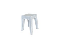 Hand Sculpted White Marble Stool, Square Design for Indoor/Outdoor Use