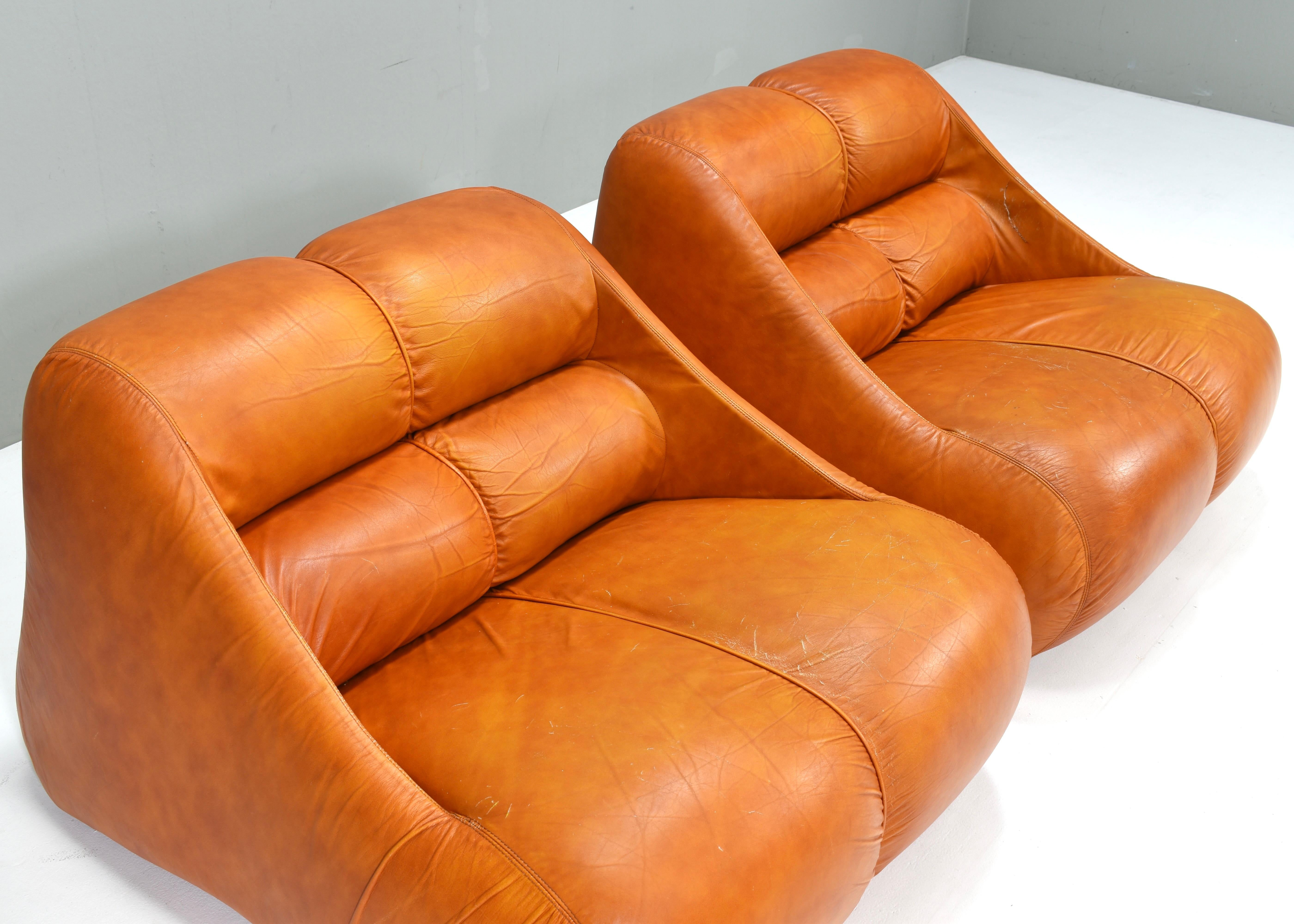 Chaises Ciuingam en cuir par De Pas, D'Urbino, Lomazzi pour BBB Bonacina- 1967 en vente 3