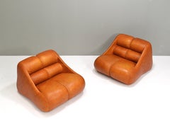 Ciuingam chairs in leather by De Pas, D’Urbino, Lomazzi for BBB Bonacina— 1967