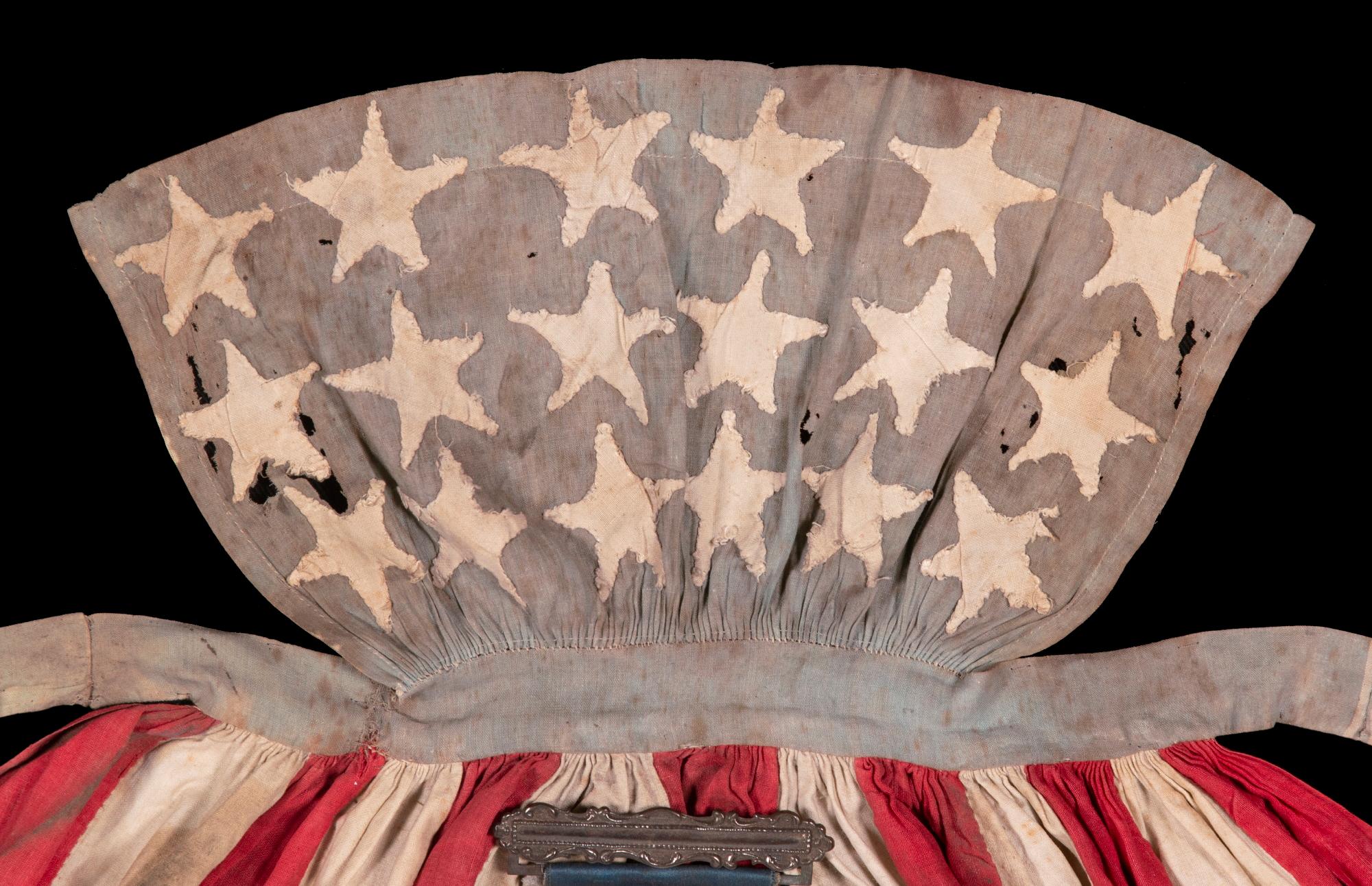 Mid-19th Century Civil War Apron, Made In Cambridge, OH by Laura, Hynes, ca 1861 For Sale