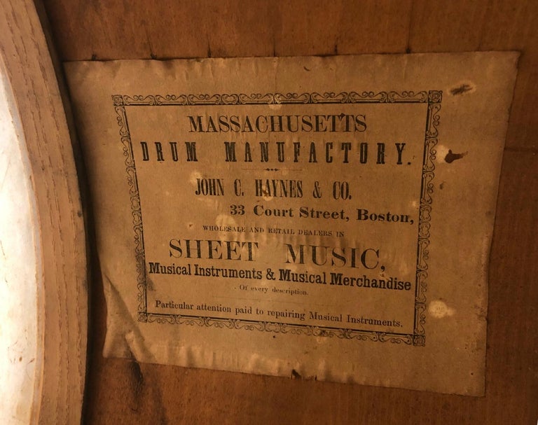 Civil War Drum Made by John C Haynes Company of Boston, Massachusetts 1