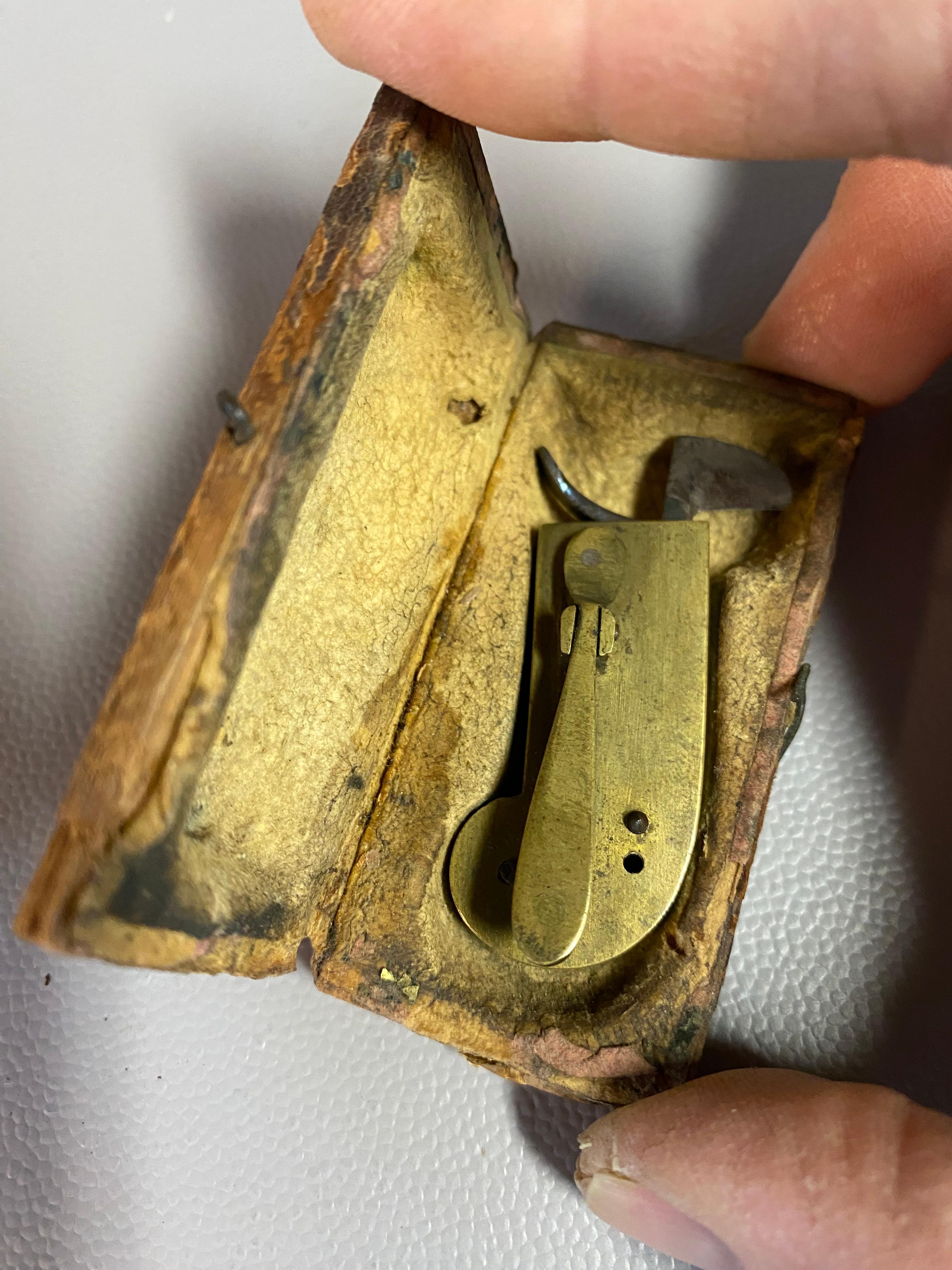 High Victorian Civil War Era Brass Bodied Bloodletting Fleam For Sale