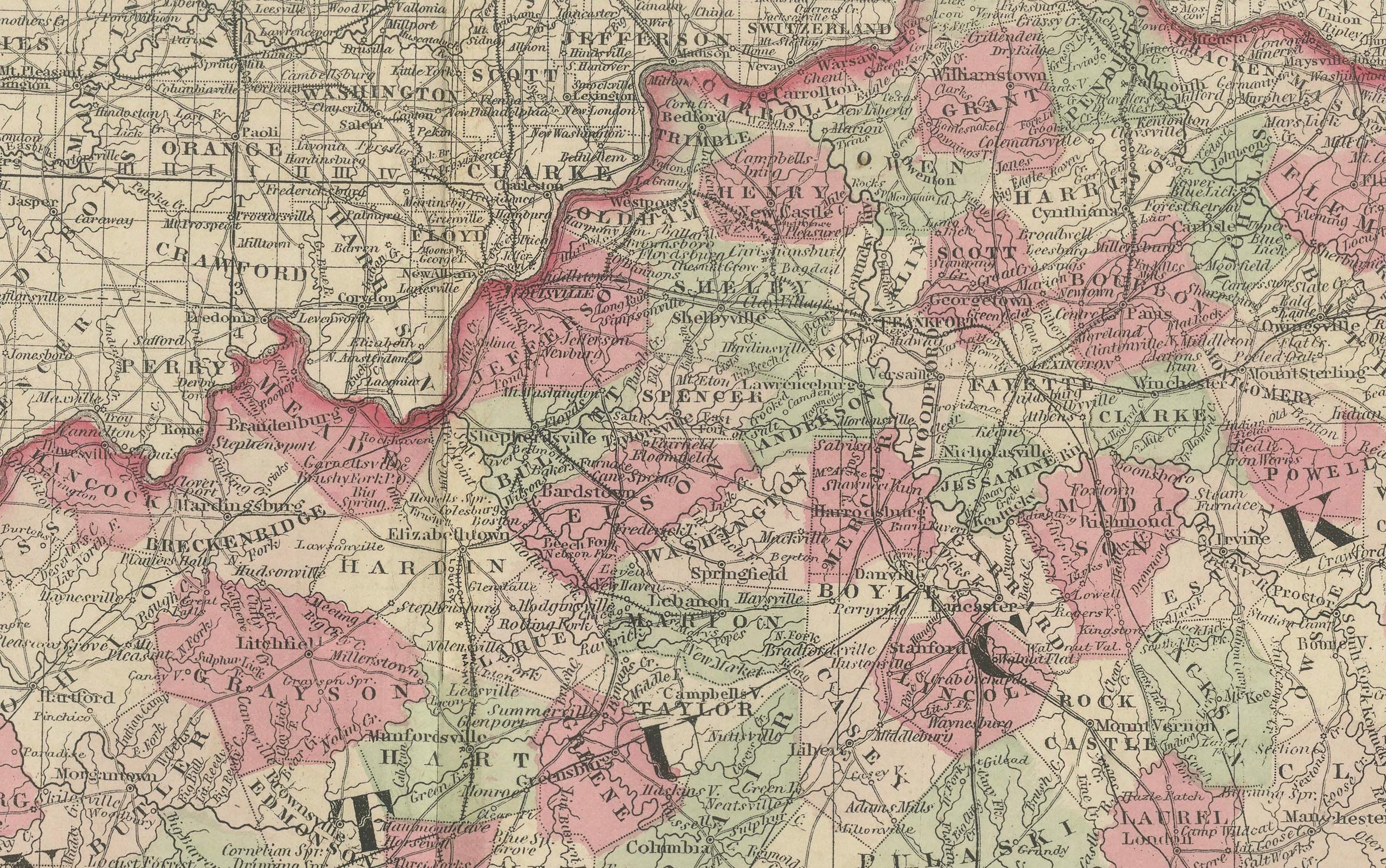 Raro mapa de Kentucky y Tennessee de la época de la Guerra Civil de 1864 con inserciones panorámicas

Descripción: Este impresionante mapa antiguo, titulado 