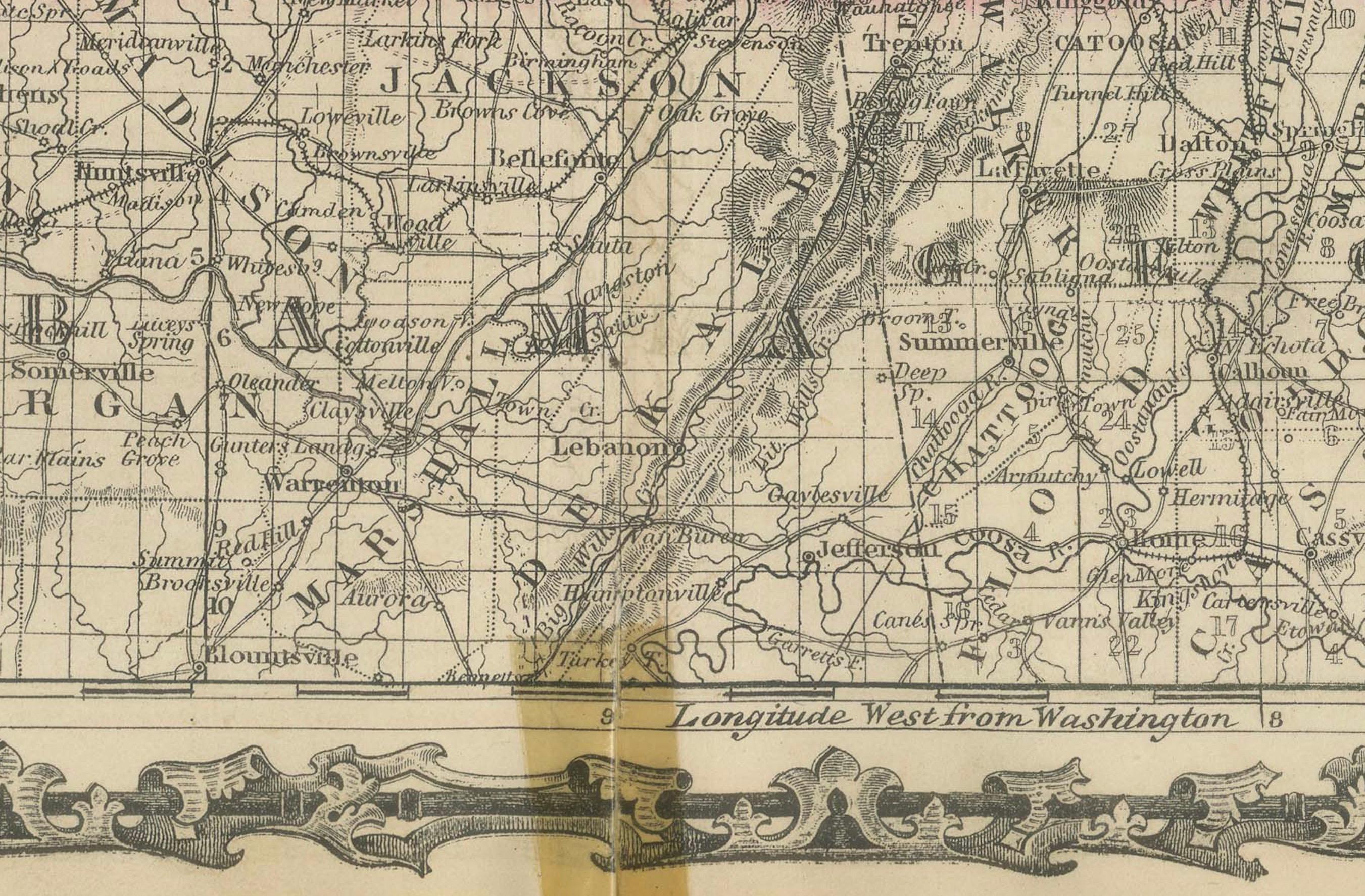 Mapa de Kentucky y Tennessee de la época de la Guerra Civil con inserciones panorámicas, publicado en 1864 Papel en venta