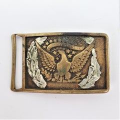 Civil War Era Pattern A 1851 Styled Brass & Silvered Eagle Officer's Belt Buckle