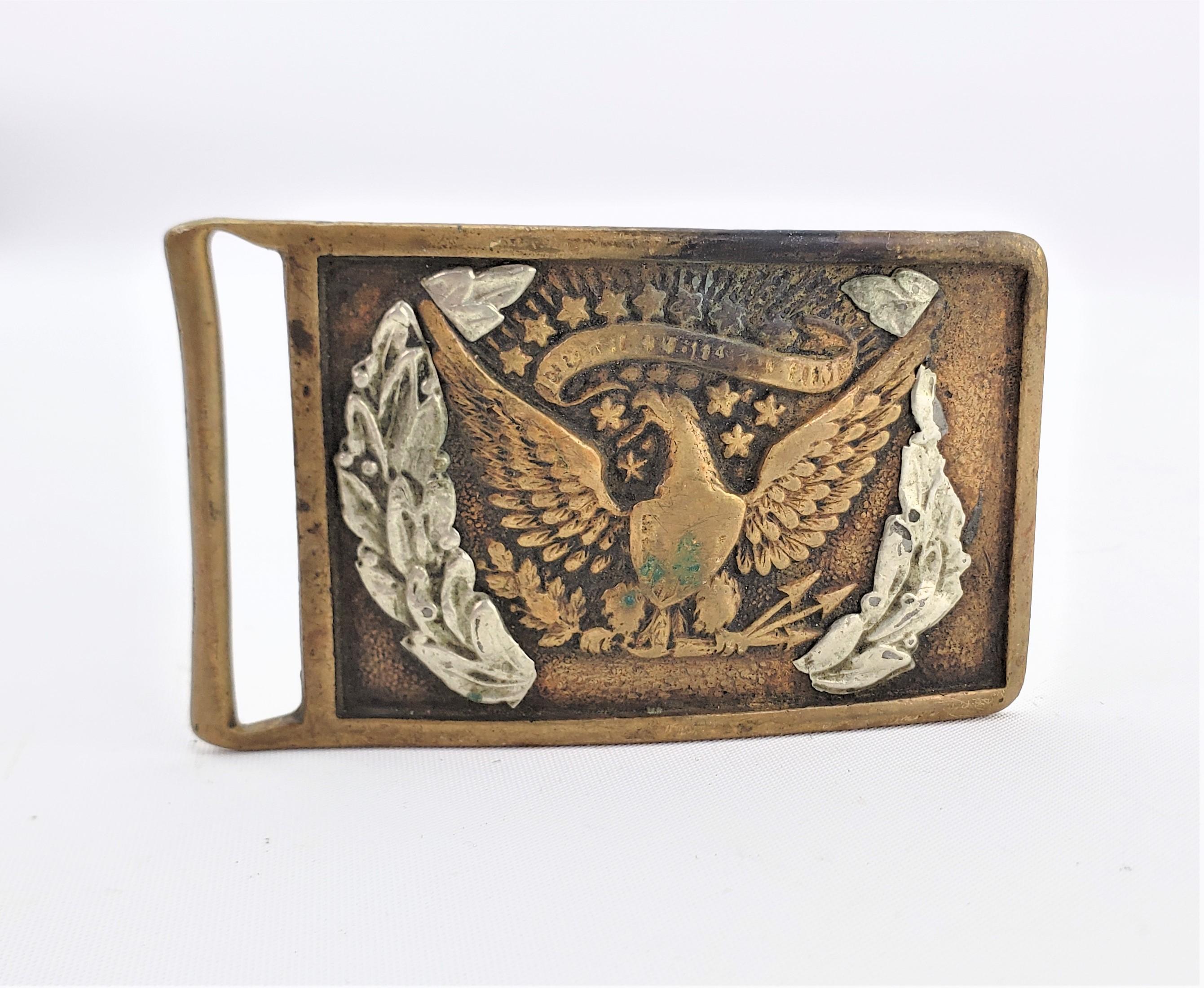 American Civil War Era Pattern A 1851 Styled Brass & Silvered Eagle Officer's Belt Buckle