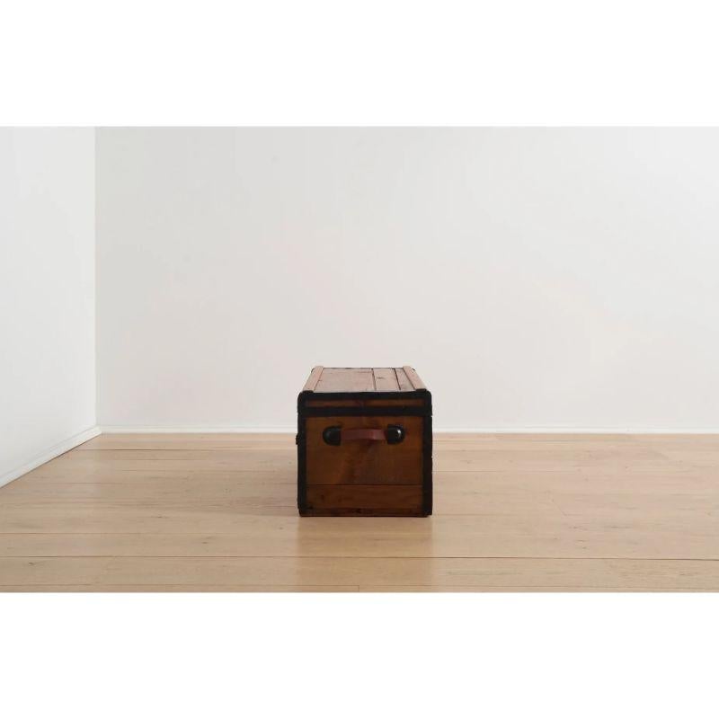 American Civil War Era Wood Trunk in Hardwood Slats