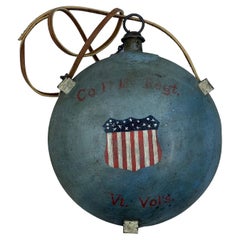 Antique Civil War Painted Tin Canteen