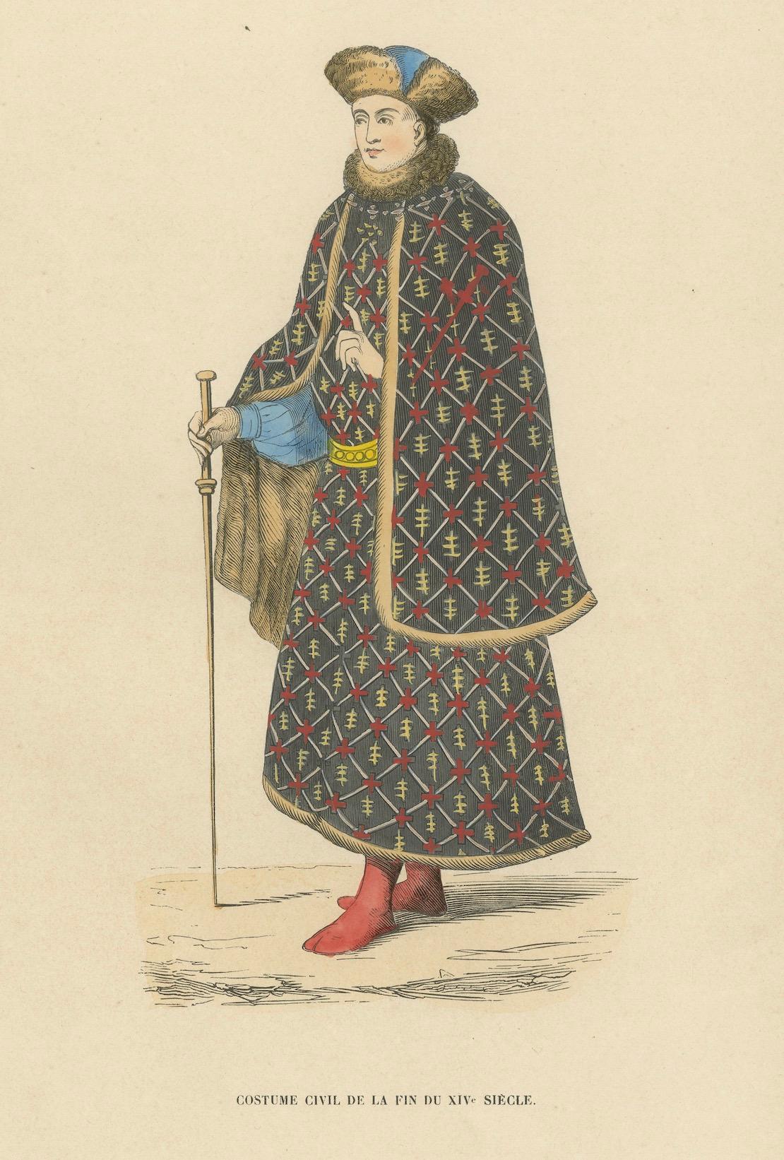Paper Civilian Costume at the End of the 15th Century, 1847 For Sale