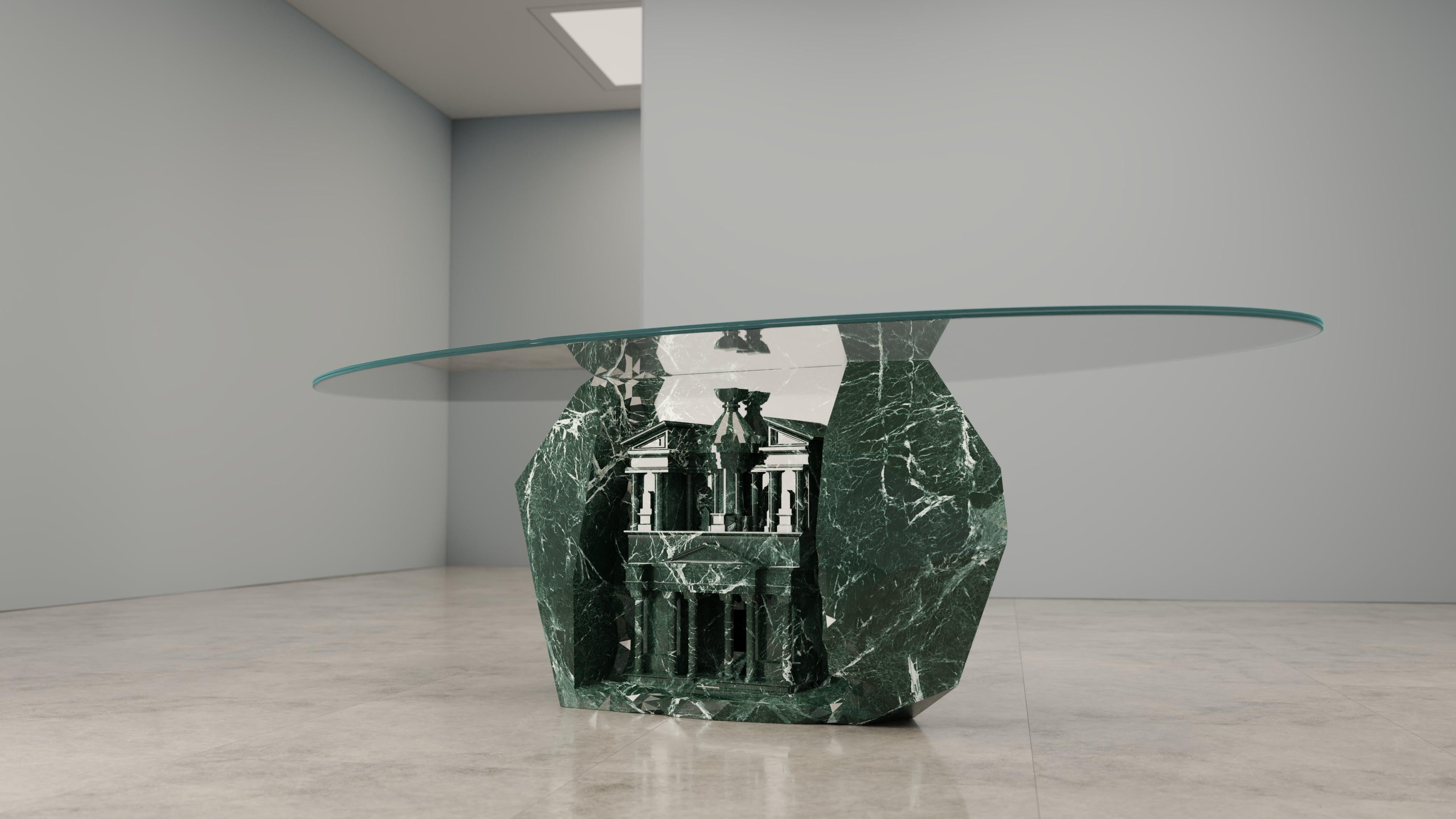 Civilization is a series of uniquely hand-carved marble tables, based on ancient Temples and Monuments hewn from their surrounding landscapes. The series pays homage to their great artistry, to create pieces that will last for the civilizations that