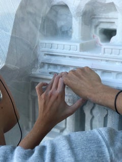 Dining Table with White Marble Base