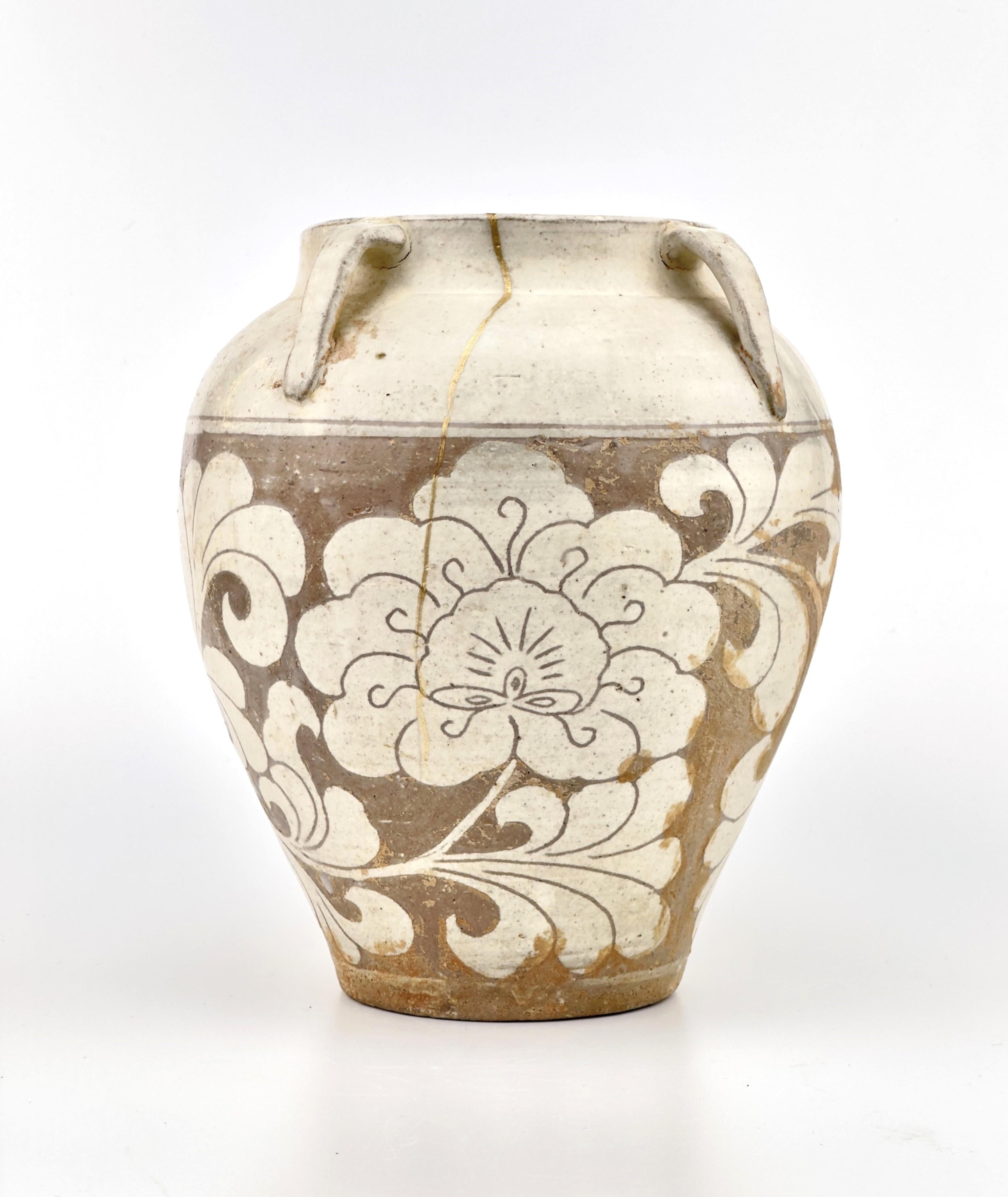 Cizhou Lotus geschnitztes JAR, Song-Yuan Dynastie im Angebot 11