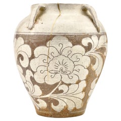 Used Cizhou Lotus Carved Jar, Song-Yuan dynasty