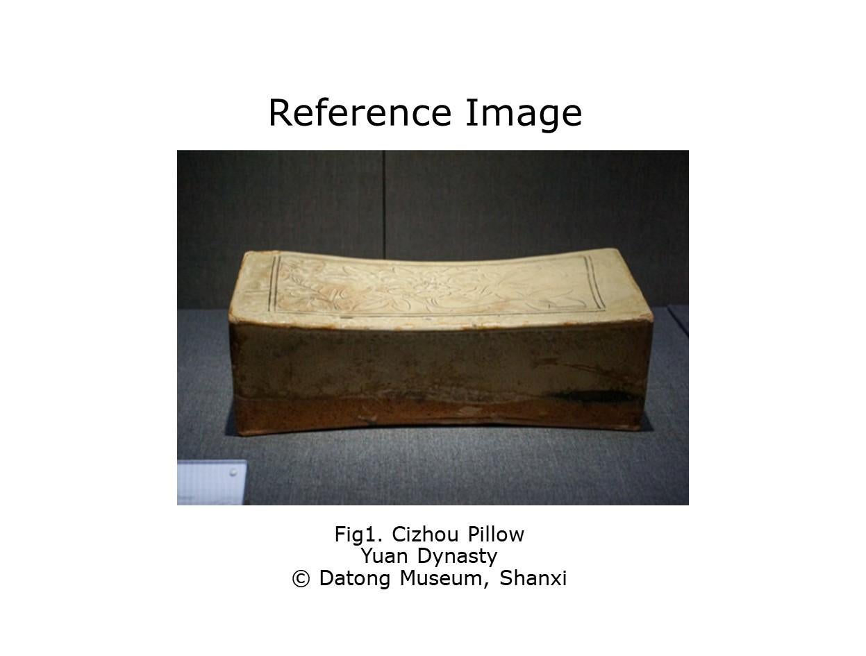 Cizhou Rechteckiges Kissen mit Carved Decor, Yuan Dynasty im Angebot 5