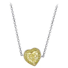 CJ Charles Rivière Fancy Yellow Diamond Heart Necklace
