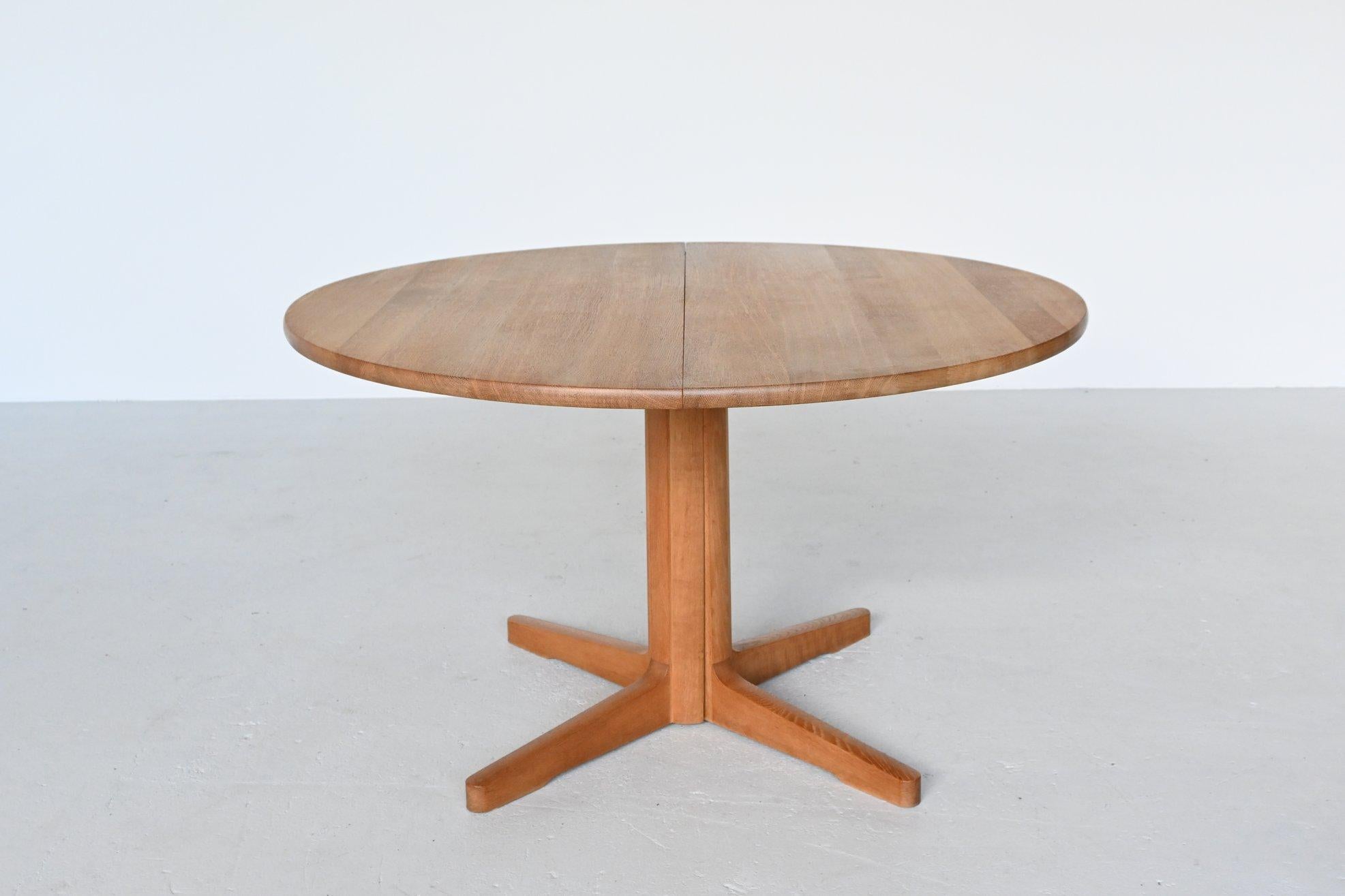 Mid-Century Modern CJ Rosengaarden Oak Extendable Dining Table, Denmark, 1981