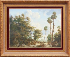 Sublime peinture de paysage pittoresque en forêt hollandaise de style naturaliste et romantique