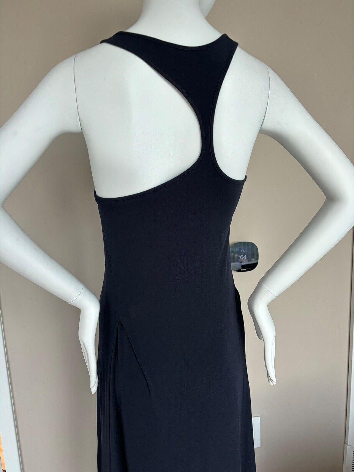 CK by CALVIN KLEIN Vintage Black Long Maxi Dress w. Pocket Asymmetrical Back 1