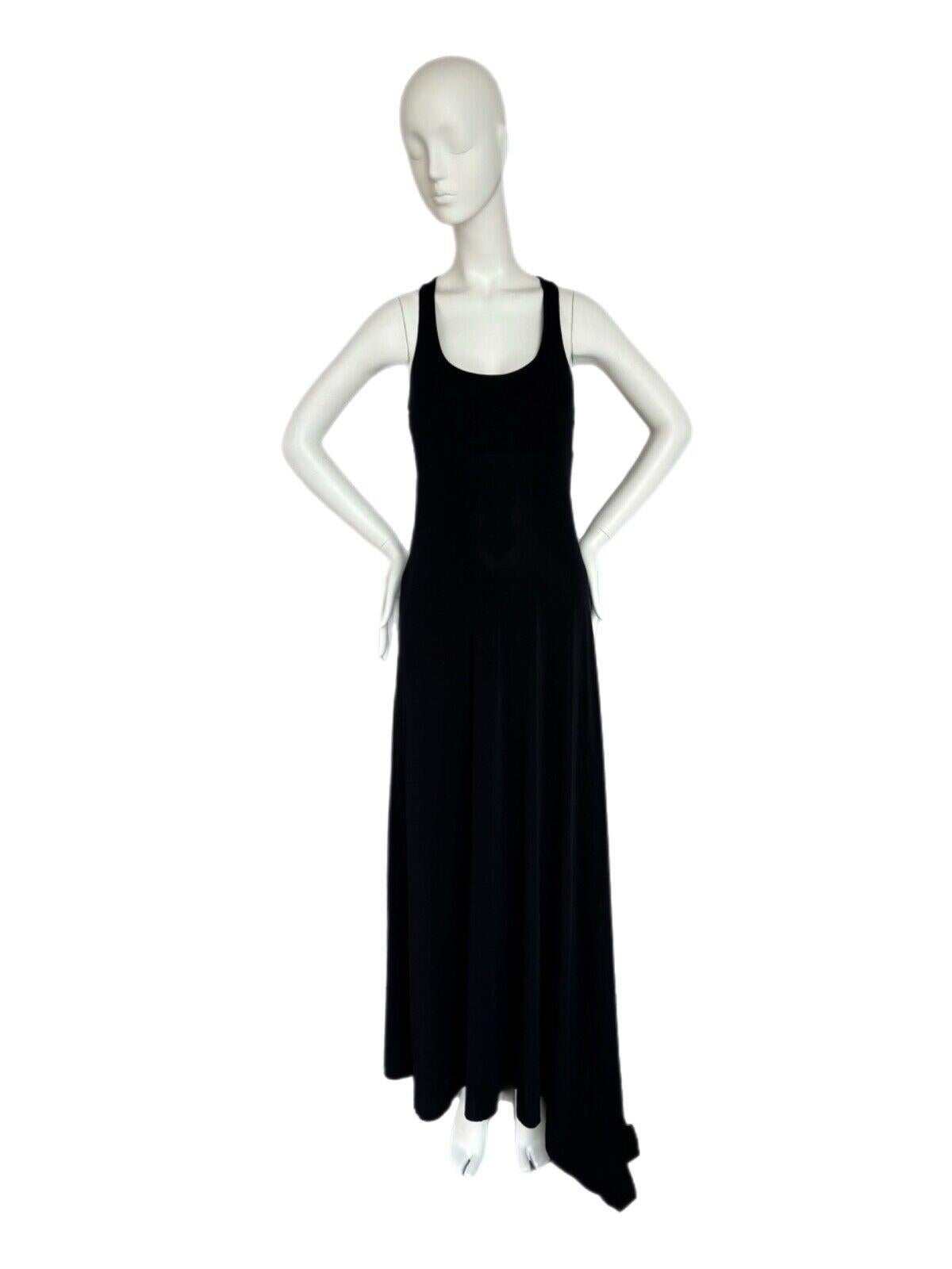 CK by CALVIN KLEIN Vintage Black Long Maxi Dress w. Pocket Asymmetrical Back 2