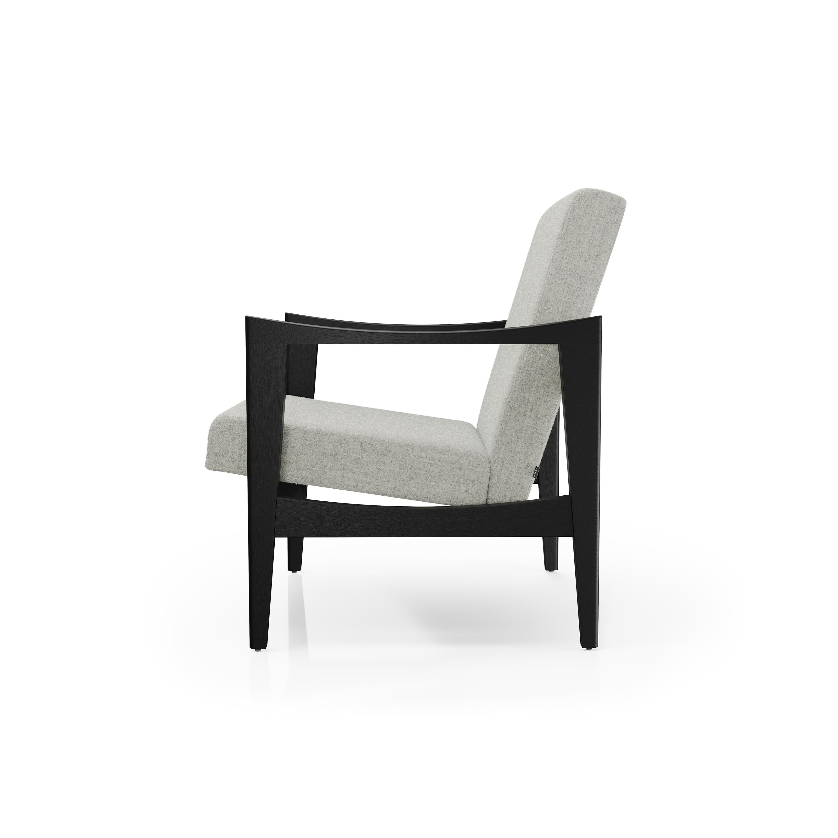 Steel CK57 Contract Natural Beech Wood And Velvet Henry FR Upholstery Armchair by VZOR For Sale