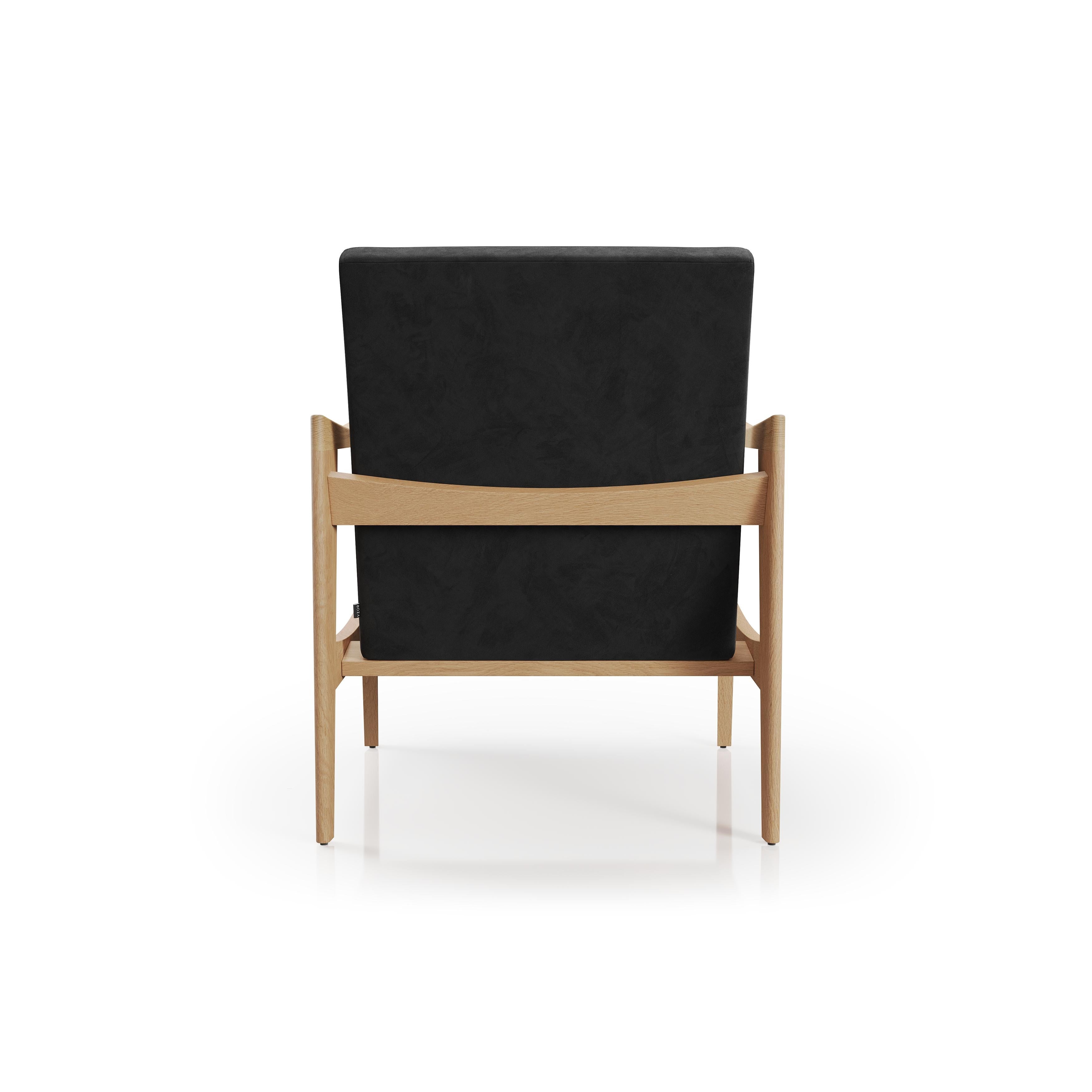 CK57 Contract Natural Beech Wood And Velvet Henry FR Upholstery Armchair by VZOR For Sale 1