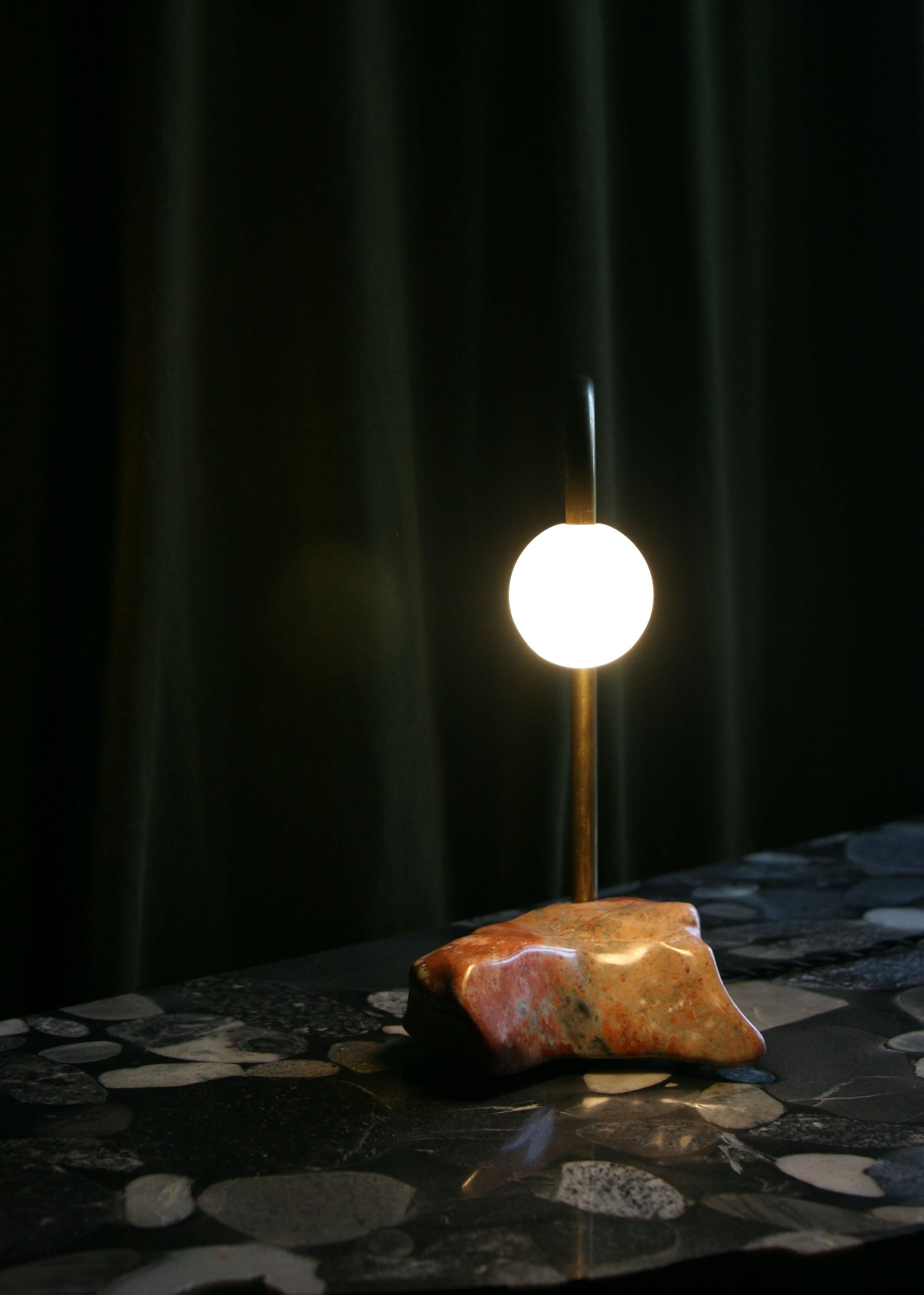 CL-00 Cane Sculptural Lamp of Brass, Marble and Alabaster 3