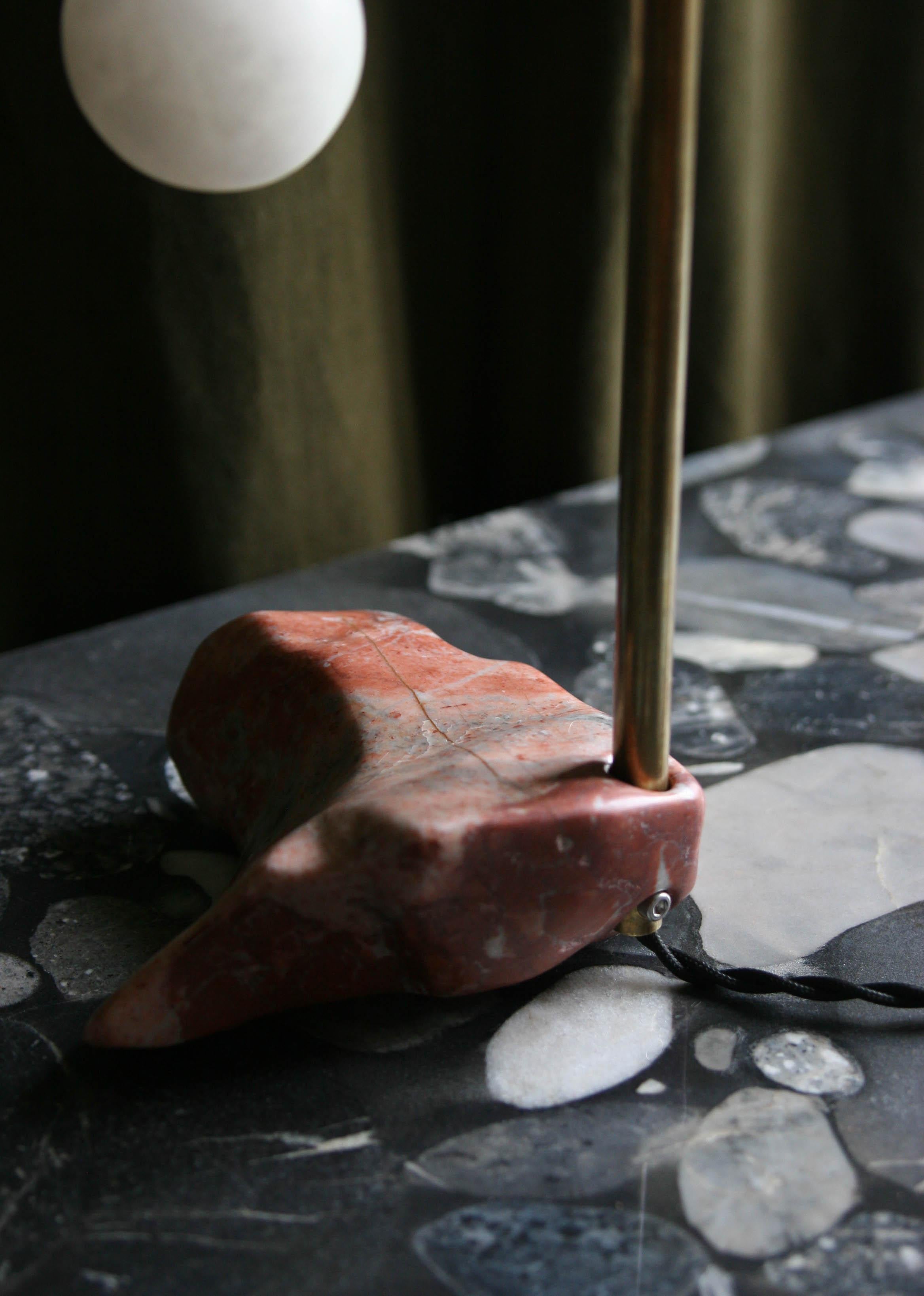 CL-00 Cane Sculptural Lamp of Brass, Marble and Alabaster 2