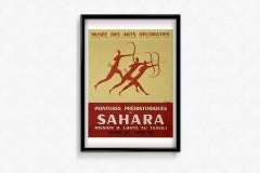 Cl. Guichard 1957 original exhibition poster Peintures Préhistoriques du Sahara