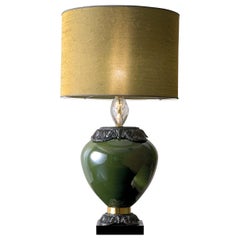 CL1880 Green Gold and Crystal Table Lamp