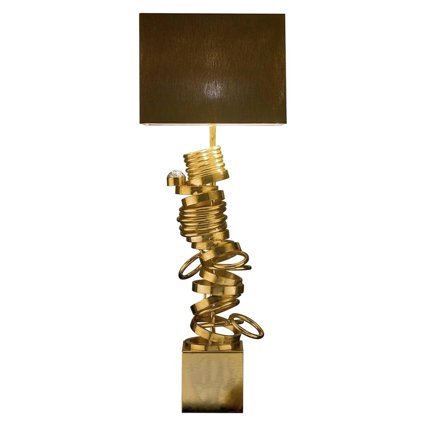 CL1900 Brown and Golden Table Lamp with Swarovski Crystal