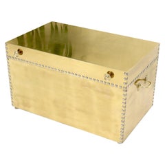 Vintage Clad Brass Studded Hope Chest Trunk Campaign Style