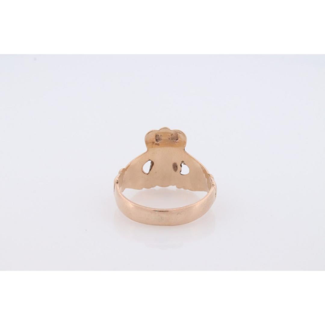 Women's or Men's CLADDAGH Ring. 9k Vintage Irish Claddagh Heart Hands band. 9k Yellow Gold Love