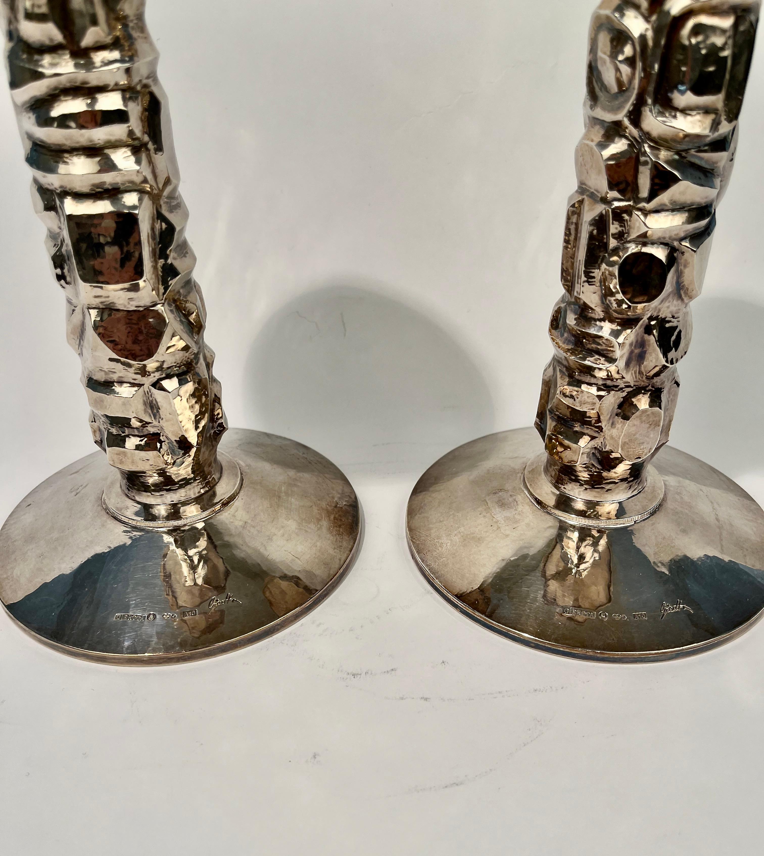 Silver candle sticks designed by Claes E Giertta. 
A Swedish nobleman and silversmith 1926 - 2007.