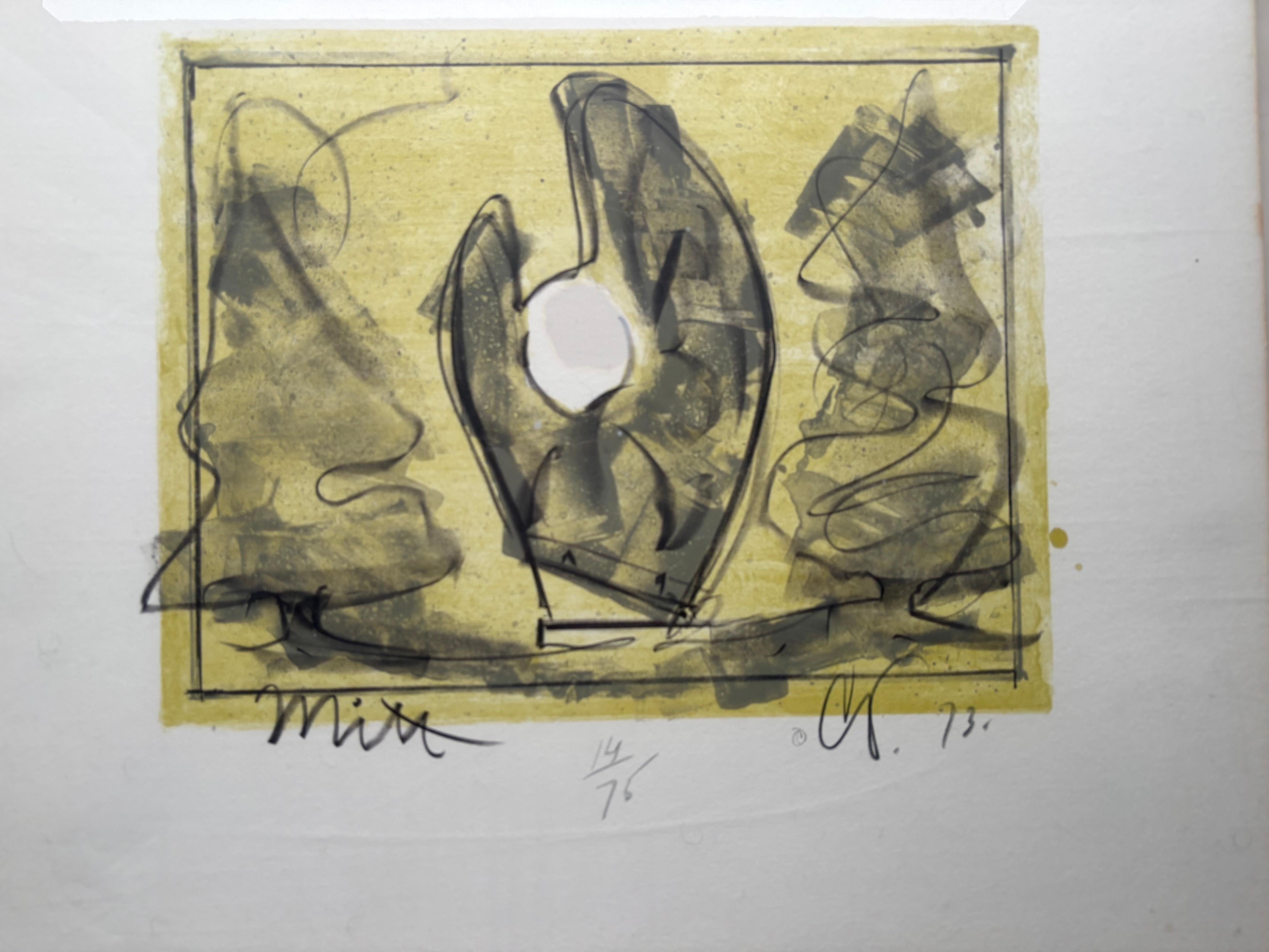 Claes Oldenburg Abstrakte abstrakte  Original Stehmütze und Handlithographie 1973 (amerikanisch) im Angebot