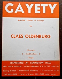 Claes Oldenburg "Gayety" Happening Rare Original Poster
