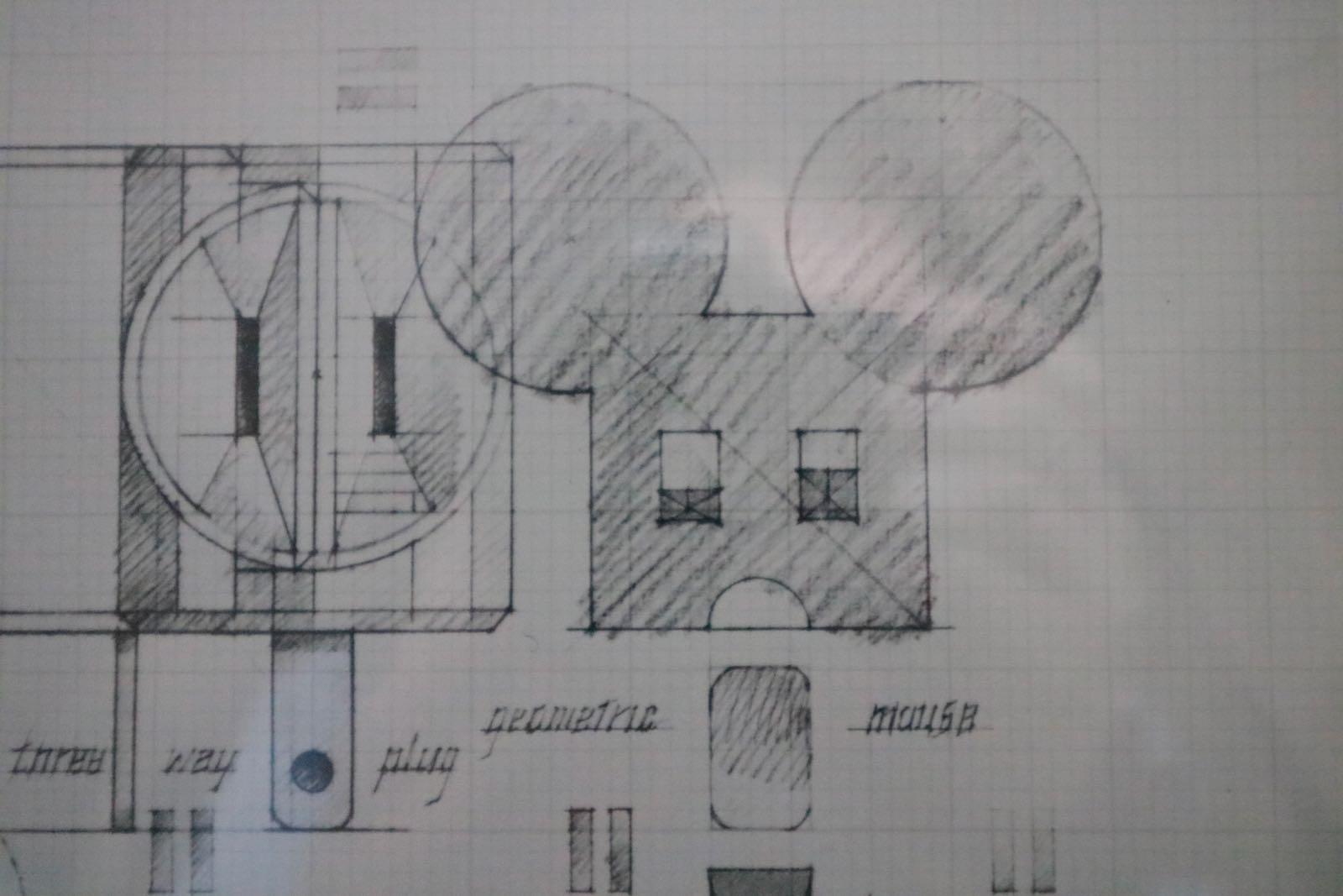 American Claes Oldenburg Hand Drawings of Four Iconic Sculptures Art Hand Signed on Graph For Sale