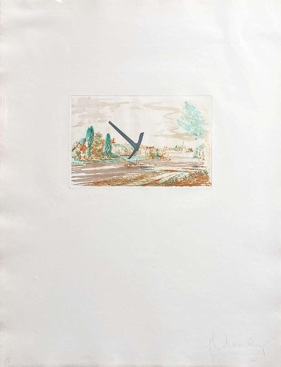 Pickaxe (Spitzhacke) Superimposed on a Drawing of the Site by E.L. Grimm