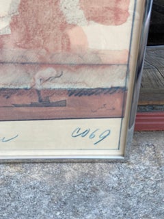 Claes Oldenburg 1969 Modern Poster, Framed Paper Art, USA Origin