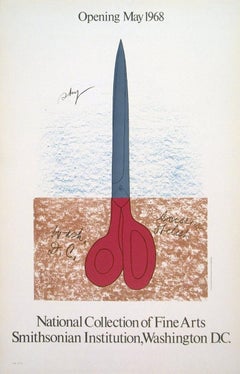 1968 After Claes Oldenburg 'Scissors as Monument' Pop Art Red, Brown, Blue USA