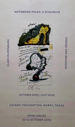 Fondazione Chinati Marfa Texas Poster di Donald Judd firmato a mano da Claes Oldenburg