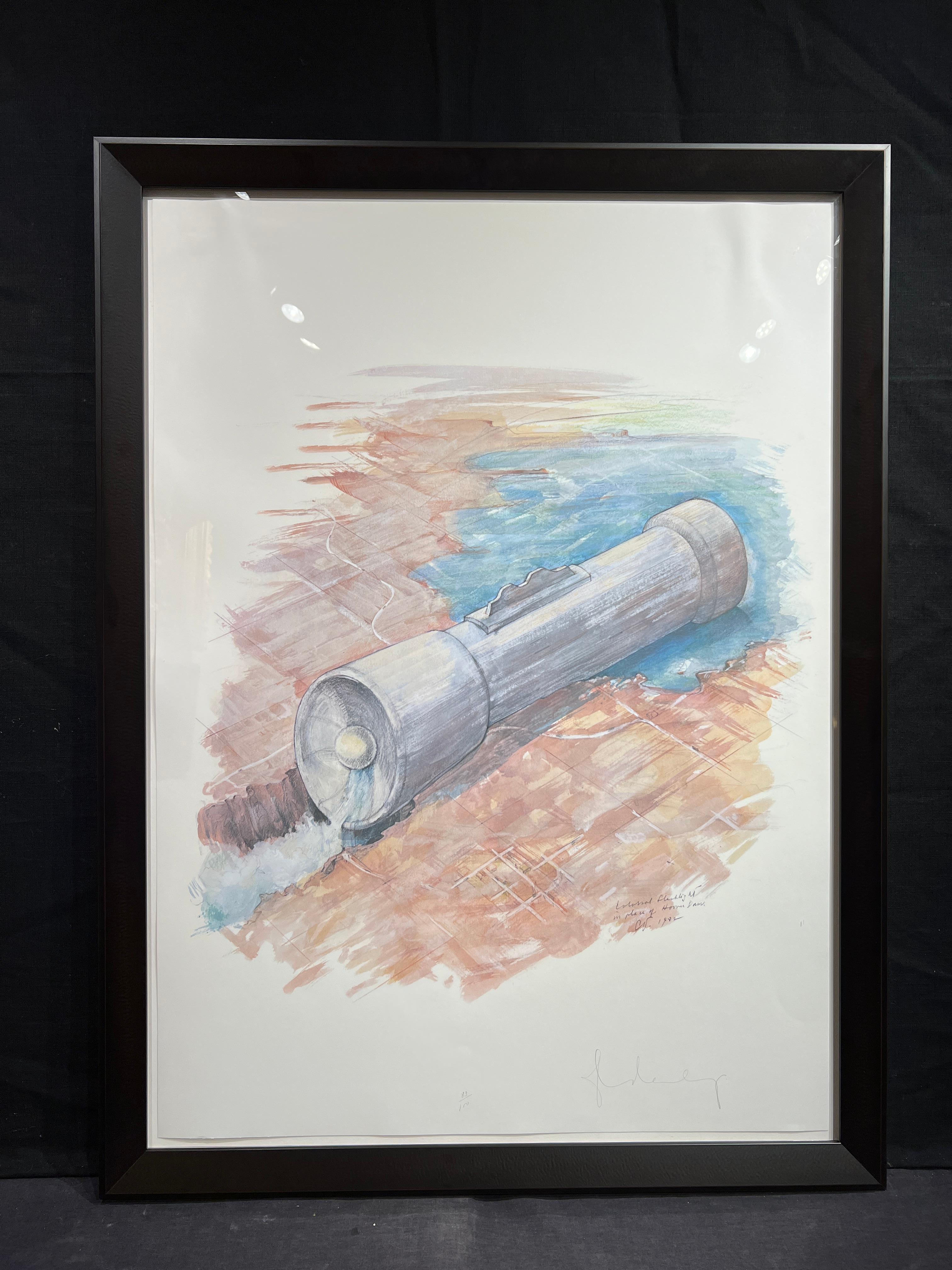 Colossal Flashlight in Place of Hoover Dam - Print by Claes Oldenburg