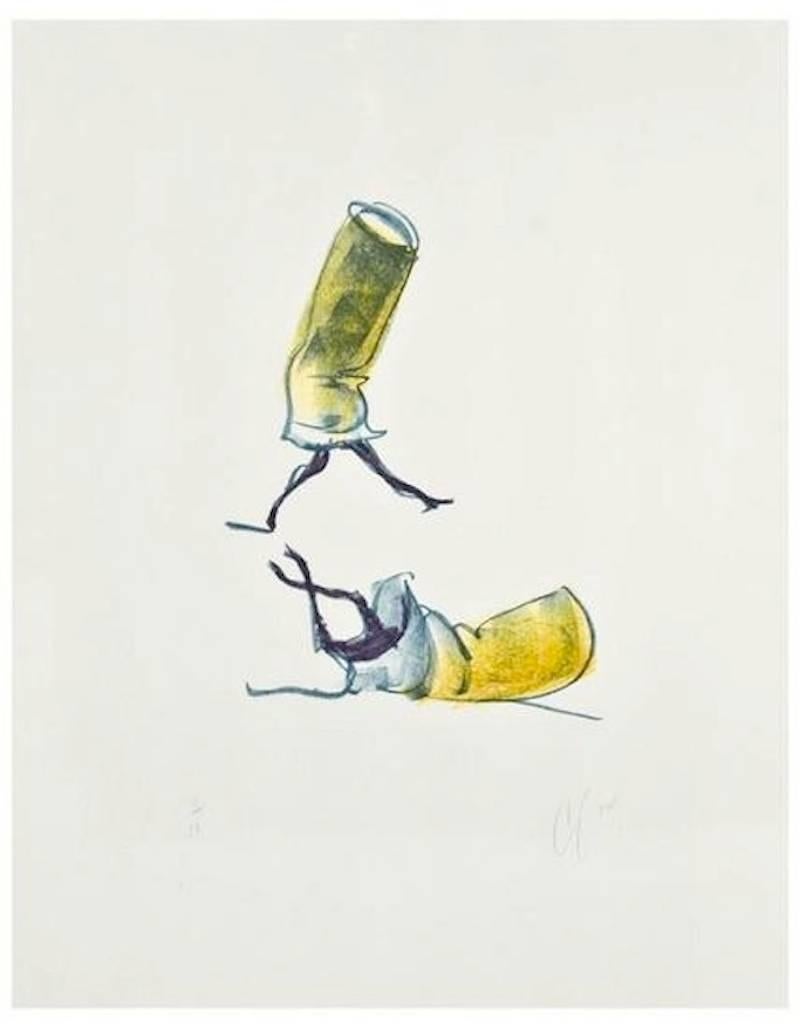 Dance Costume in the Form of Fag ends with Fallen Dancer - Print by Claes Oldenburg