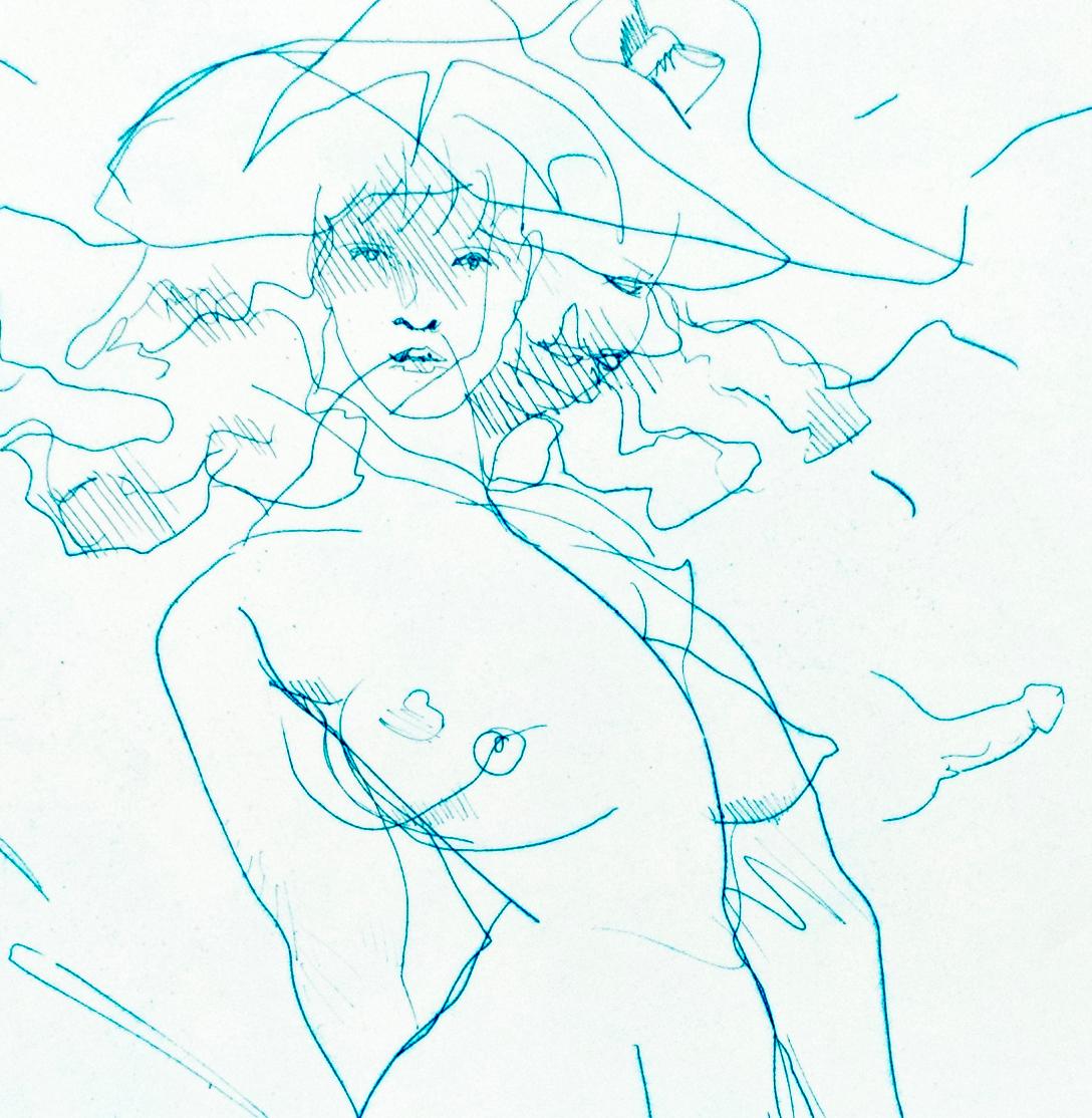 Figura e Fallo: disegno erotico di nudo di donna con i tacchi in un arcobaleno di colori - Nude Print Grigio di Claes Oldenburg