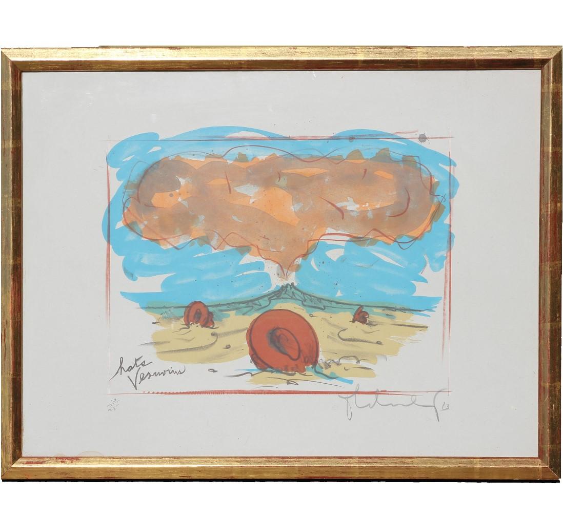Claes Oldenburg Abstract Print - "Hats Vesuvius" Abstract Landscape Edition 10 of 25