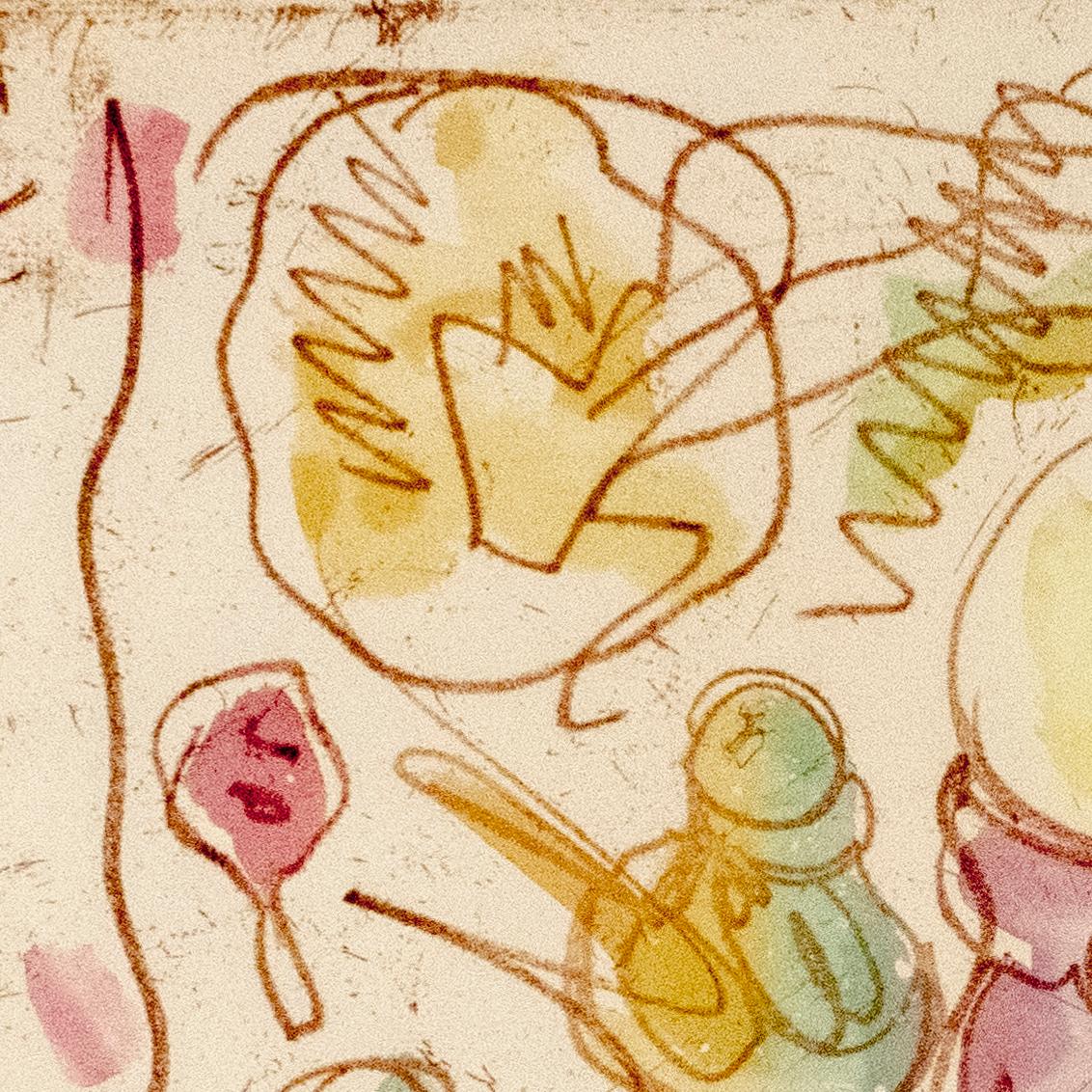 Ice Cream Desserts (A) Claes Oldenburg dessert parfait etching in rainbow pastel 1