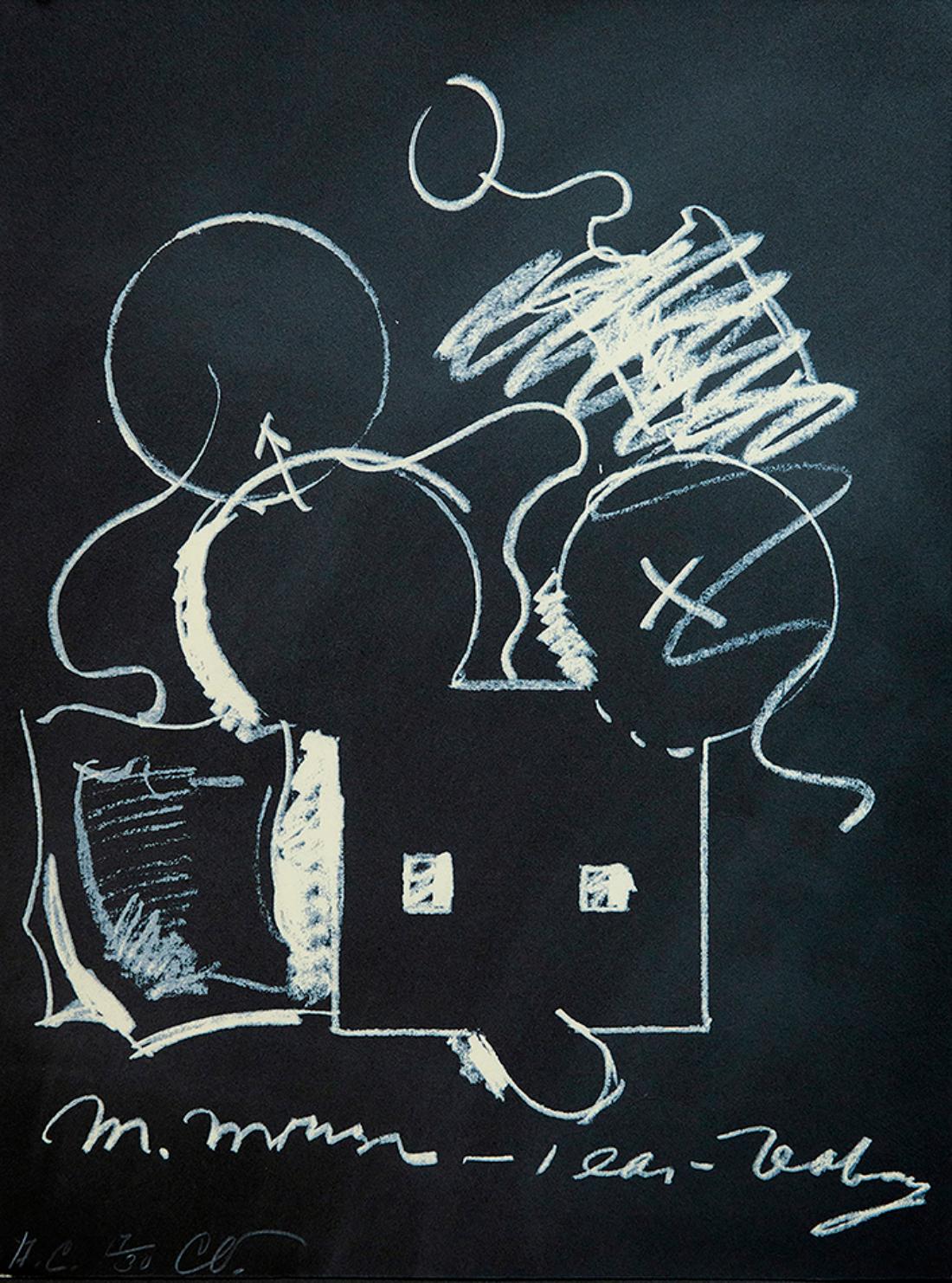 Claes Oldenburg Abstract Print – M. Maus (mit) 1 Ohr (gleich) Teebeutel Tafelfassung