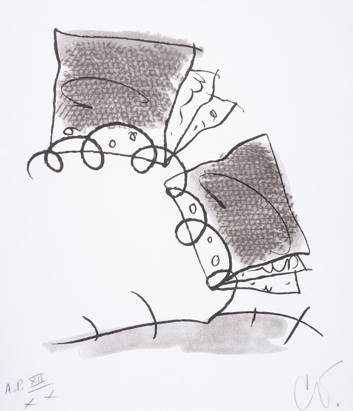 Abstract Print di Claes Oldenburg - Quaderno strappato a metà (Stato I)