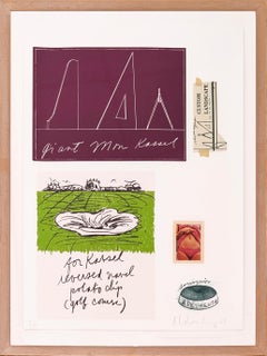 Notes (Kassel) Lithograph Print, Hand Signed, Pop Art, 1960s, Framed